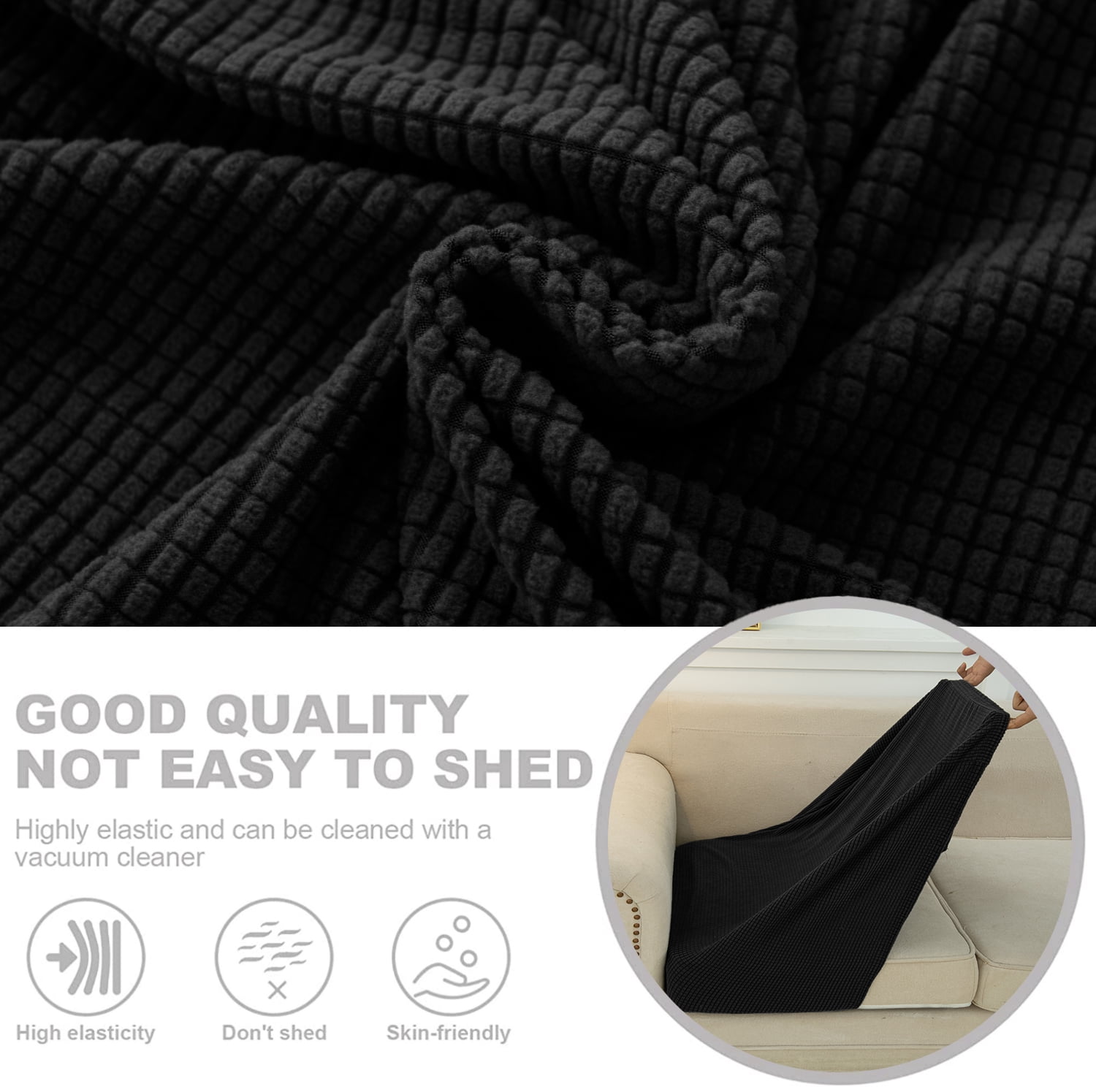 Sanmadrola Couch Covers Sofa Cushion Cover Slipcovers Wear-Resistant Universal Stretch Anti-Slip Sectional L Shape Sofa Covers, Chaise Lounge Sofa Slipcover