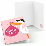 girl special delivery pink its a girl stork baby shower thank you cards 8