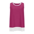 thumbnail image 6 of Xunlbb Tank Top for Women Summer Casual Patchwork Fake Two-piece Sleeveless Top T-shirt Round Neck Sleeveless Garment Sleeveless Tops for Women S-2XL, 6 of 6