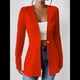 thumbnail image 4 of Chaqueta de Traje Informal de Oficina para Mujer, de Larga, con un Botón y Abertura Frontal, con Diseño de Gofre Gran Rojo L, 4 of 8