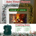 thumbnail image 6 of 2 Pack 9ft Pre-Lit Snow Flocked Christmas Garland with 160 LED Lights w/ 8 Modes & Timer for Outdoor Indoor Xmas Decoration Fireplace Mantle Stairs Doorway Railings Decor, Battery Operated, 6 of 10