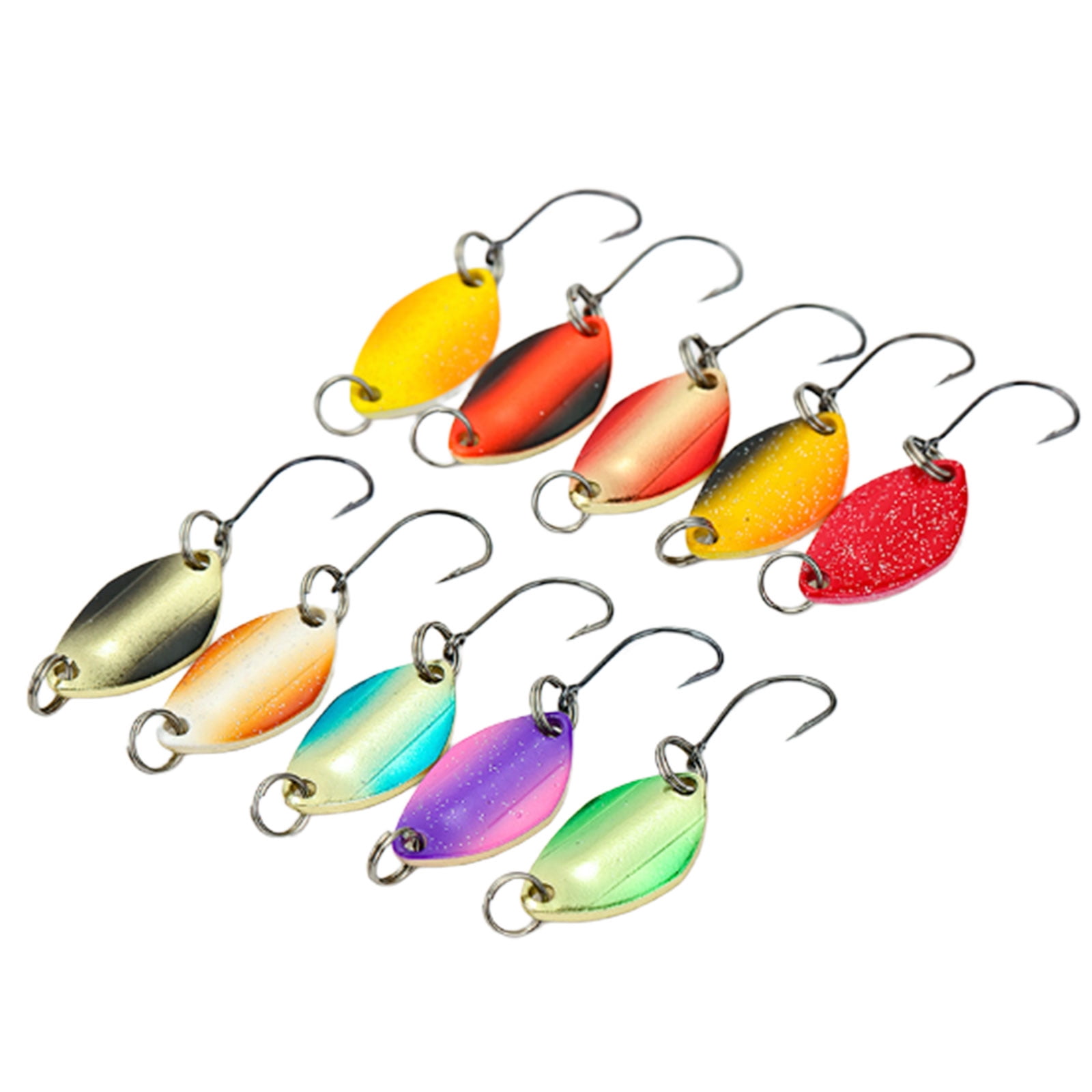 43Pcs Hard Baits Metal Spoon Fishing Baits for Trout Fishing Spoon Lure Fishing Accessories Casting Spinner Baits
