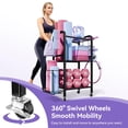 thumbnail image 2 of Estante de almacenamiento para gimnasio en casa Josmimic de 3 niveles, resistente, con ganchos, 2 of 7
