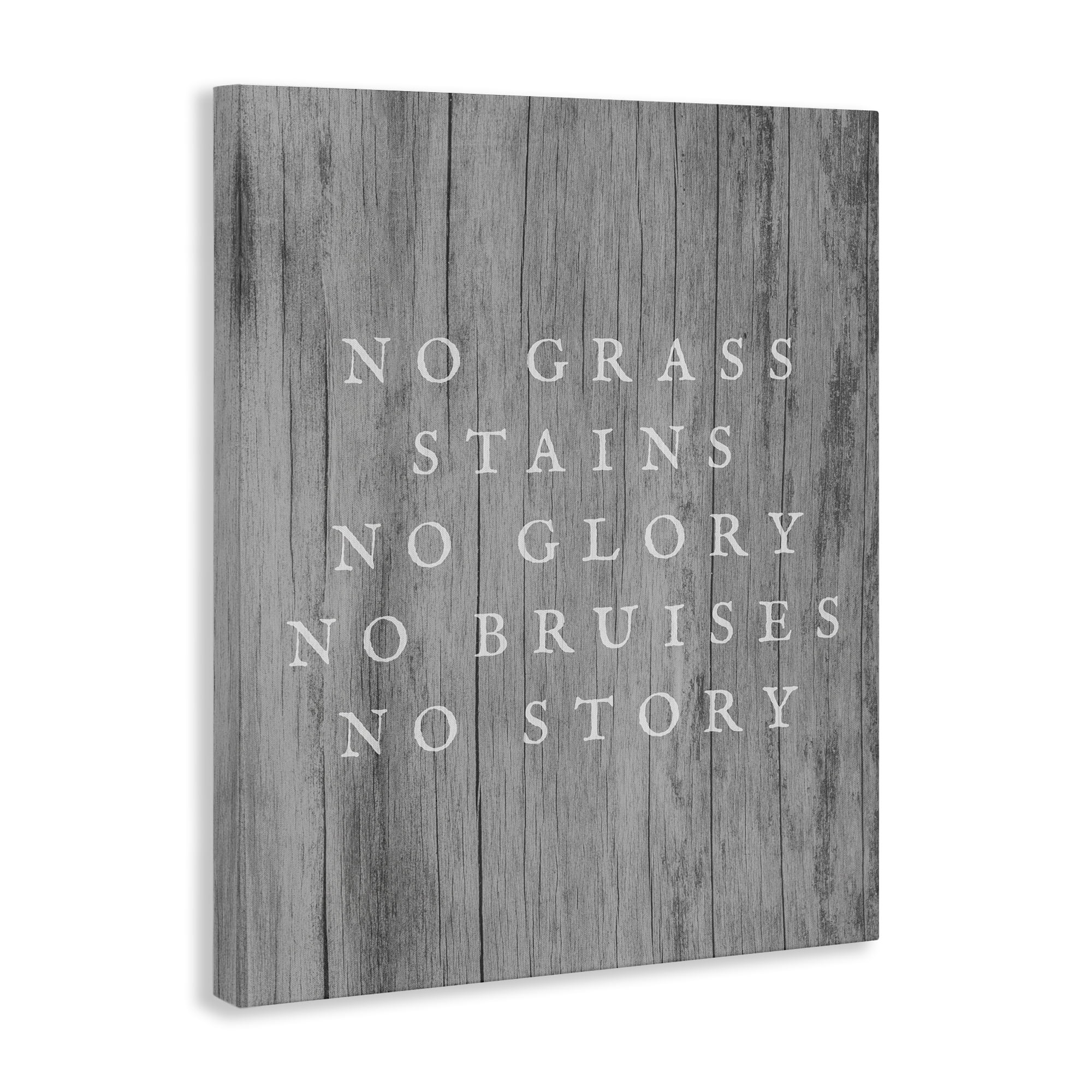 Stupell Industries No Grass Stains No Glory Sports Painting Wrapped Canvas Art Print Wall Art, 16 x 20