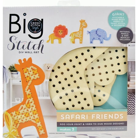Cross Stitch Style Big Kit 3 Pkg Safari Friends Cross Stitch Style Big Kit 3 Pkg