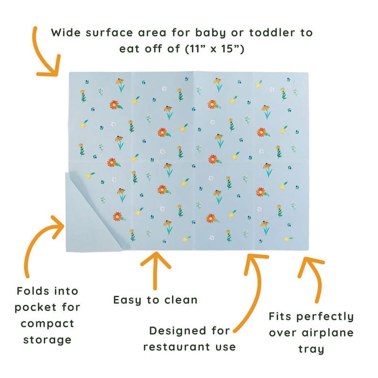 Austin Baby Co Silicone Foldable Placemat, Chambray Blue photo 4