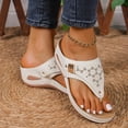 thumbnail image 2 of Yuanlong Womens Sandals Hollow Arch Support Flip Flops Summer Comfortable Dressy Casual Beach Sandals, 2 of 9
