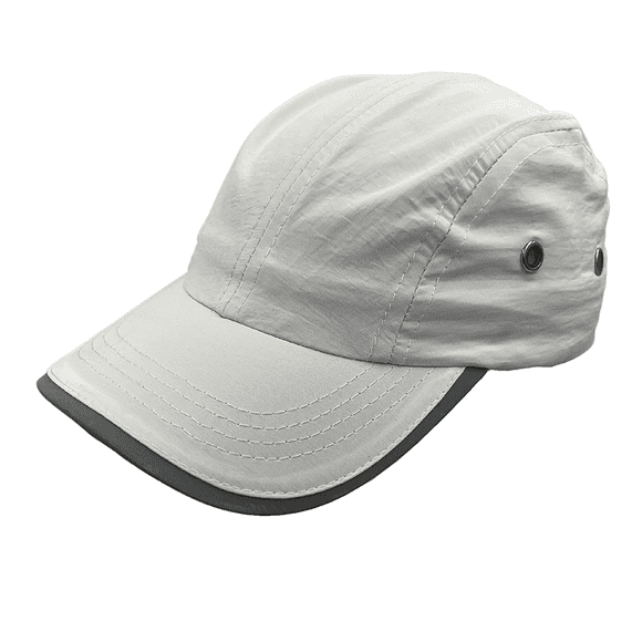 Gorra sport sin malla y con bies reflejante, ajustable. Unisex.