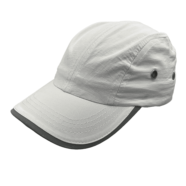 Gorra sport sin malla y con bies reflejante, ajustable. Unisex.