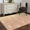 thumbnail image 3 of Area Rug for Living Room, Orange Ombre Non-Slip Indoor Large Carpet for Bedroom/Dining Room, Farmhouse Stripes Modern Abstract Art Washable Low-Profile Rectangle Floor Mat Runner Rugs - 3 x 5 Ft, 3 of 8