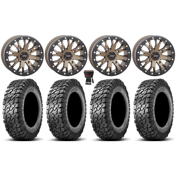 System 3 SB-4 15" Wheels Bronze (6 1/4 3) 34" Predator Tires Can-Am Defender