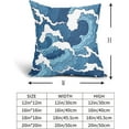 thumbnail image 4 of Blue Sea Wave Pillow Covers 18X18 Inch Summer Nautical Ocean Pillow Cases Cartoon Anime Water Texture Throw Pillows Set of 2 Home Decor for Living Room Bedroom Couch Bed Sofa Outdoor, 4 of 6