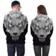 thumbnail image 3 of Sudadera con capucha con estampado 3D de calavera para hombre y mujer, jersey de lobo Premium, chándal con capucha, ropa de gran tamaño, Otoño e Invierno, 3 of 4