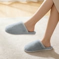 thumbnail image 2 of BERANMEY Women's Plush Fuzzy Slip-On Slippers House Slippers for Women with Solid Color Design Cozy Indoor Comfort Non-Slip Casual Home Shoes Unisex Slippers for Womens Mens, 2 of 8
