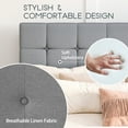 thumbnail image 4 of Einfach King Fabirc Platform Bed with 4 Big Storage Drawers, Square Button Tufted Adjustable Headboard, Light Grey, 4 of 9