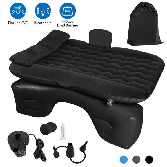 Inflatable Car Air Mattress Back Seat Bed with Pump Air Mattress Blow Up Bed for Travel Camping Sleeping for Car Universal SUV