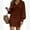 Wine, variant on Njoeus Women Casual V Neck Knit Mini Fall Sweater Dresses Long Sleeve Stretch Loose Ribbed Pullover Sweaters Dress