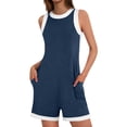 thumbnail image 6 of AUNVITO Women's Romper Breathable Comfortable Sporty Color Block Lightweight Stretchy Casual and Sporty Style, 6 of 7