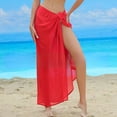 thumbnail image 5 of ZenCart Women Beach Skirt Lace-up Solid Color See-through Thin Quick-Drying Flowy Skirt Sun Protection Bikini Cover Up, 5 of 8