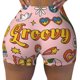 thumbnail image 2 of Fotbe Retro 70s Hippie Shorts Sin Costuras – Shorts Deportivos de Cintura Alta para Mujer, Elásticos para Gimnasio, Yoga, Running o Ciclismo-X-Large, 2 of 8