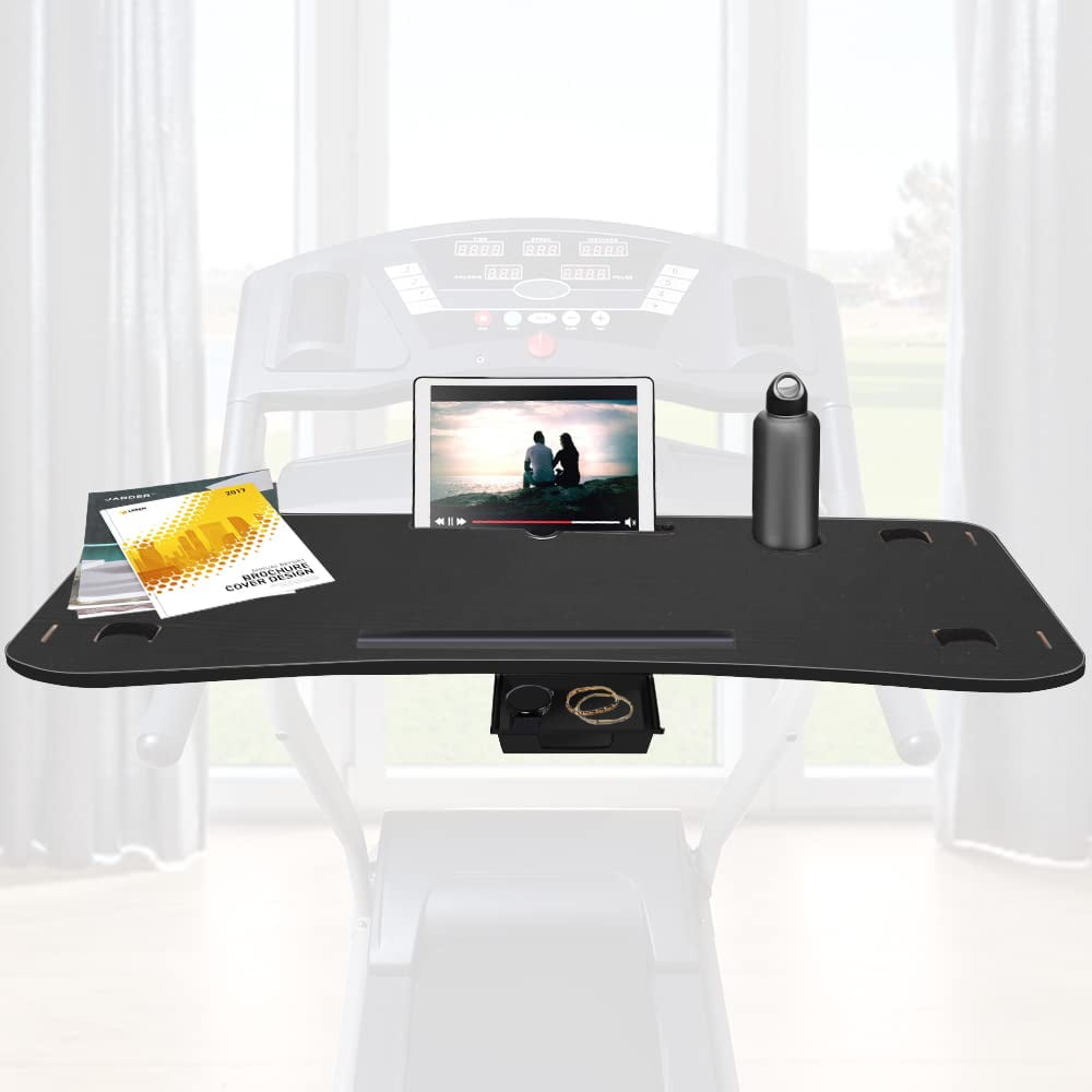 LUCKUP Treadmill Desk Attachment, Universal Walking Laptop Holder Desk 39" L x 15" W Ergonomic Platform Workstation for&nbsp;Treadmill with Cup Holder, Laptop/Tablet Stand, Black