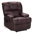 thumbnail image 1 of Costway Recliner Massage Sofa Chair Deluxe Ergonomic Lounge Couch Heated W/Control Brown, 1 of 10