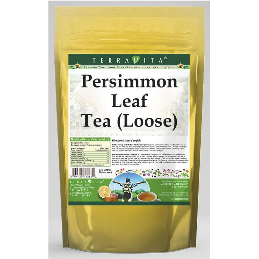 TerraVita Persimmon Leaf Tea, Loose Leaf Herbal Tea, 4 oz, 2Pack, Zin