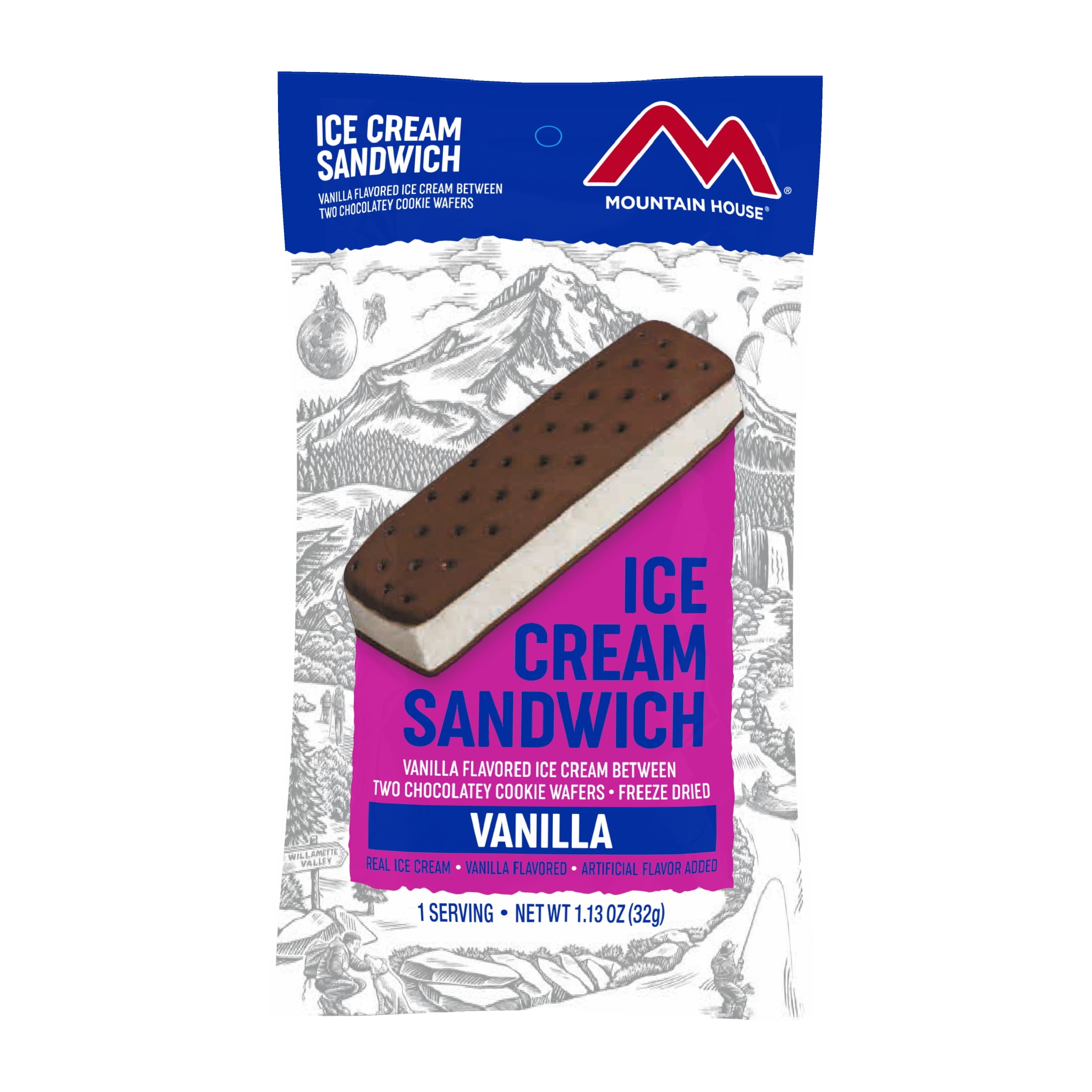 Mountain House Vanilla Ice Cream Sandwich, Freeze-Dried Camping & Backpacking Food, Ready to Eat