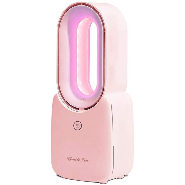 Ventilador de escritorio oso de fresa Portátil 11,8 pulgadas USB recargable 4 velocidades rosa