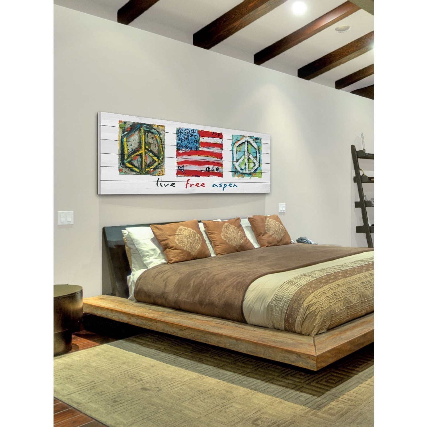 Marmont Hill "Live Free Aspen" by Tori Campisi Painting Print on White Pine Wood