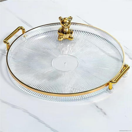 

Nordic Style Serving Tray With Handles Round Vanity Tray For Office Living Room