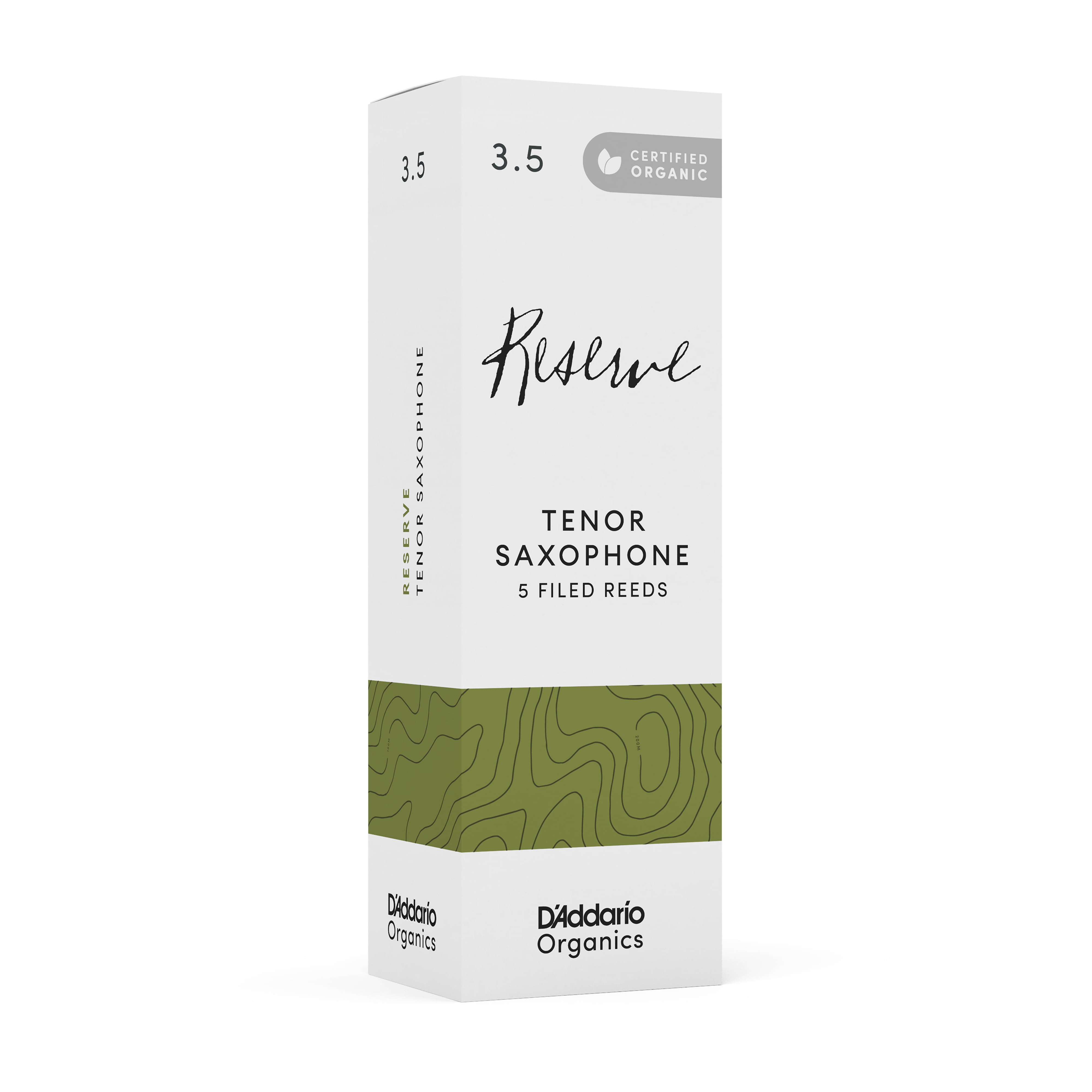 D'Addario Organic Reserve Tenor Saxophone Reeds | Box of 5 | 3.5