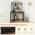 thumbnail image 6 of Gymax Corner Desk Space-Saving Computer Desk w/ Shelves & Keyboard Tray Rustic Brown, 6 of 10