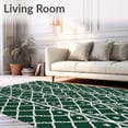 thumbnail image 2 of ODIKA 3'x5' Machine Washable Non-Slip Area Rug, Modern Scandinavian Interlocking and Snowflake Design High Traffic Rug, Green, 614249, 2 of 7
