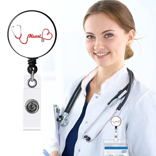 Iumwxz Nurse Badge Buckle Easy-To-Pull Buckle Retractable Badge Easy-To-Pull Certificate Buckle