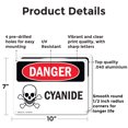 thumbnail image 2 of (2 Pack) Cyanide OSHA Danger Sign 10 Inch X 7 Inch Indoor / Outdoor Rust-Free Aluminum Metal Signs for Workplace, Workshop, and Construction Site, Made in the USA, 2 of 8