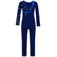 thumbnail image 4 of Haitryli Kids Girls Color Block Dance Leotard Sparkle Bodysuit Tank Ballet Unitards Gymnastic Catsuit Navy Blue 14, 4 of 5