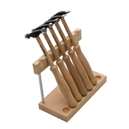 

EURO TOOL Wubbers Artisan’s Mark 5/pc Polished Steel Hammers w/ Stand