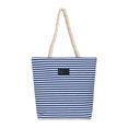 thumbnail image 1 of Women Tote Bag Rope Handle Large Capacity Waterproof Canvas Colorful Strip Female Shopping Tote Handbag Daily Use, 1 of 10