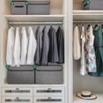 thumbnail image 4 of Large 22 Quart Linen Fabric Foldable Storage Bin Cube Organizer Basket with Flip-Top Lid & Handles, Clothes Blanket Box for Home, Office, Closet, Gray, 4 of 5
