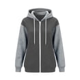 thumbnail image 5 of Plus Size Zip Up Hoodie for Women Color Block Long Sleeve Sweatshirt with Pockets for Fall Winter, 5 of 7