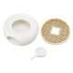 thumbnail image 1 of Round porcelain teapot warmer with hollow frame and alloy base, with cushion and candle holder, 1 of 4