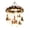 Village, variant on Lighted Christmas Bell Hanging Ornament, Warm Light Bell Mobile with Red Bow, Greenery and Clear Teardrop Drops for Window, Porch, Entryway and Holiday Home Decor, 9.84 Inch