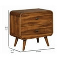 thumbnail image 5 of Benzara Wooden Nightstand with 2 Drawers, Dark Walnut Brown, 5 of 5