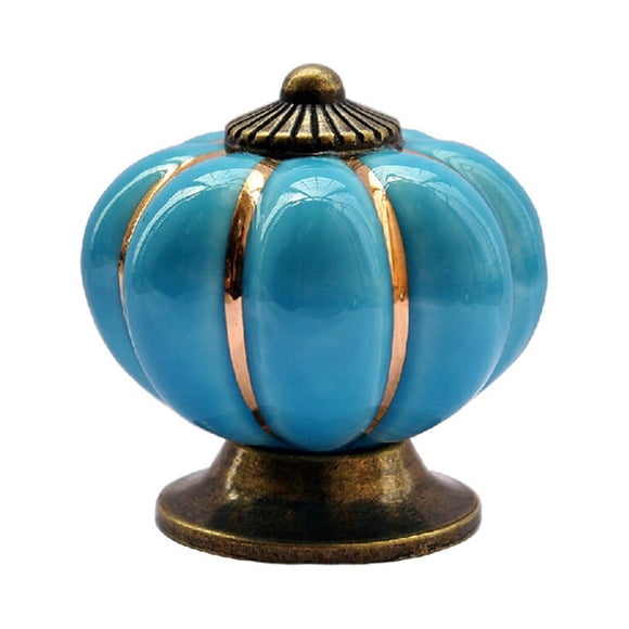 5 piezas 40 mm novedad calabaza en forma de calabaza perilla de puerta armario de cocina cajón perilla del gabinete tirador tirador (azul)