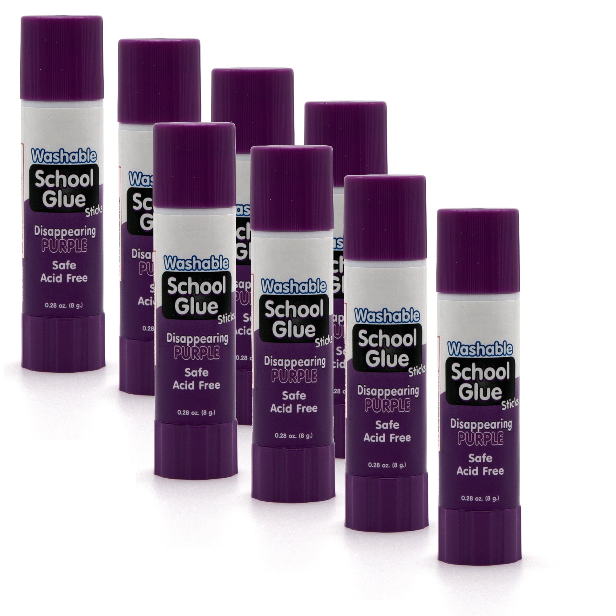 Emraw Small 8 g (0.28 oz.) Disappearing Purple Glue Stick Safe Smooth Wrinkle Acid Free - for Photos, Papers, Envelops Etc. Good for Home, Office & School (Pack of 8)