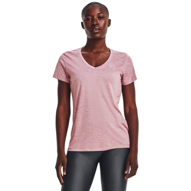 Camiseta Under Armour Tech mujer cuello en V con manga corta rosa Talla XS
