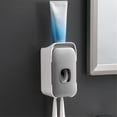 thumbnail image 4 of Ctnporpo Automatic Toothpaste Squeezer Set Perforation Wall Shelf Lazy Toothbrush Holder Bath Towels, 4 of 5
