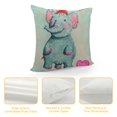 thumbnail image 4 of Rhinoceros Watercolor Fabric Decorative Pillow Machine Washable, Indoor Outdoor Decorative Pillow for Couch, Bed or Patio,, 4 of 5