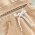thumbnail image 5 of Zuwimk Boys And Girls 2-Piece Solid Color Hoodie Jogger Set, Athletic Outfits Elastic Waistband, Big Boy Girls Toddler Activewear(T075-Beige), 5 of 9